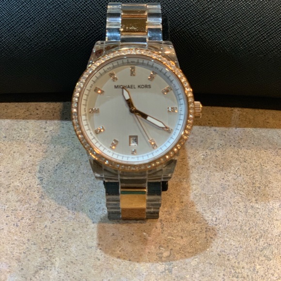 Michael Kor Acrylic and rose gold tone watch - Picture 3 of 6